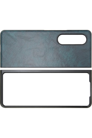 Galaxy Uyumlu Z Fold 3 Koyu Yeşil İş Derisi Kılıf Kaiyi