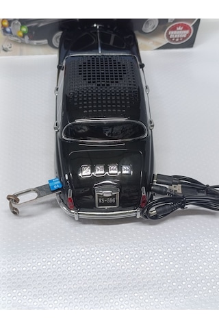 Nostaljik Radyo Oyuncak Araba Müzik Çalar Bluetooth Hoparlör Usb Tf Aux Sd Kart Ses Bombası - Siyah-