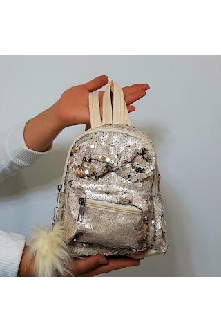 Fiyra Crn Krem Pullu Kız Çocuk Sırt Çantası 16cmx20cmx10cm Krem