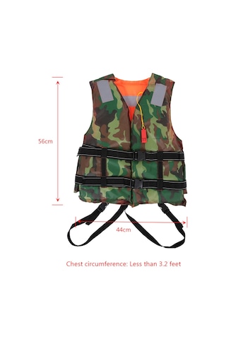 Geeksen Yeşil Kamuflaj Yetişkin Kurtarma Ceketi - Yüzme, Sörf, Balıkçılık İçin Güvenli Kuru Kalma - 7.5kg Yukarıdaki Dayanıklılık Ve Ayarlanabilir Kemerler Çok Renkli