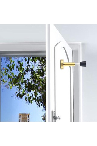 Fosenze Stainless Steel Hidrolik Puf Kapı Durdurucu - 103mm Uzunluk, Delikli/deliksiz İki Kullanıma, Darbe Emici, Zemin Koruyucu