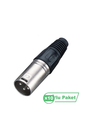 Losen La1006 Xlr 3-pin Erkek Konnektör 10 Lu Paket