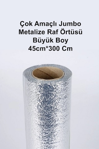 Çok Amaçlı Metalize Raf Örtüsü Büyük Boy 45 Cm X 3 Metre 1 Adet Belirtilmemiş Metalik Tr Diğer
