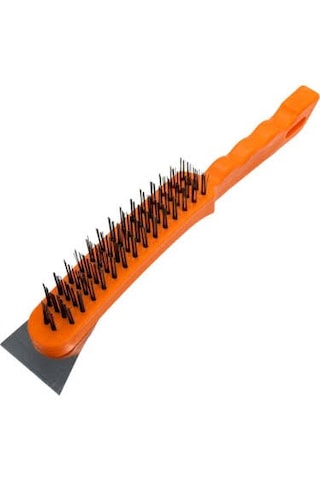 Plastik Saplı Temizleme Metal Kazıyıcı Spatulalı Tel Fırça