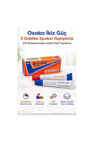 Osaka İkiz Güç 5 Dakika Epoksi Yapıştırıcı Çift Bileşenli Güçlü Hızlı Yapıştırıcı 1 Adet