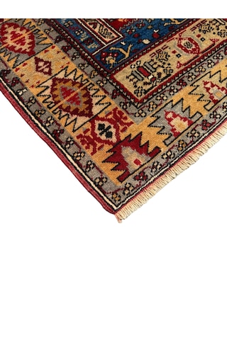 El Dokuma Hatalı Yahyalı Seccade Namazlık 100x157 Kök Boya Yün Halı Renkli
