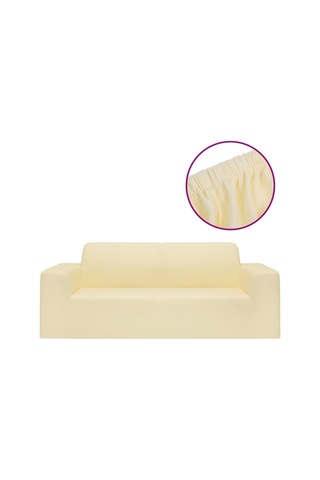 Vidaxl 2 Kişilik Kanepe Kılıfı Streç Krem Polyester Jersey DiğER