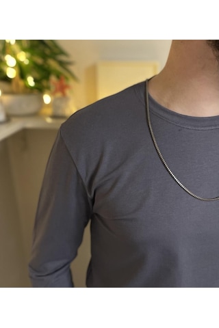 Betimoda Erkek Slim Fit Dar Kesim Bisiklet Yaka Uzun Kol Pamuklu Tişört