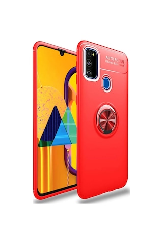Samsung Galaxy Uyumlu M31 Kılıf Yüzüklü Tam Korumalı Silikon Kapak