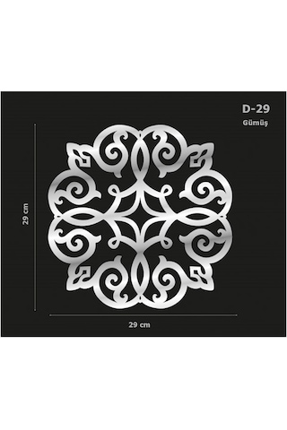 Dekoratif Aynalı Pleksi Mobilya Dolap Süsü 29 X 29 Cm D-29 (220074346)