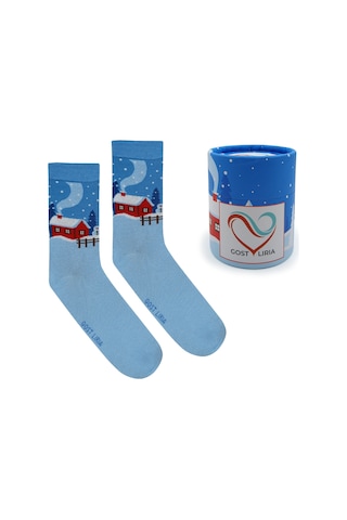 Gost Liria Winter Socks Desenli Unisex Soket Çorap Mavi
