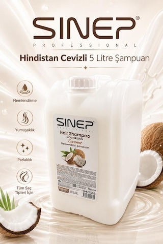Sinep Profesyonel Hindistan Cevizi İçerikli Nemlendirici Şampuan 4 x 5 L