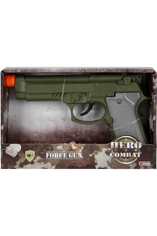 Hero Combat Sesli Asker Tabancası Ses Efektli, 20 Cm Oyuncak Silah