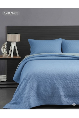 Ceyline Stonewashed Yatak Örtüsü Çk Ambiance Akdeniz Mavisi Mavi