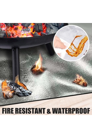 Yangın Matı Şömine Mangal Koruma Matı, Açık Hava Çim Teras Deniz Kenarı Barbekü, 100 150cm