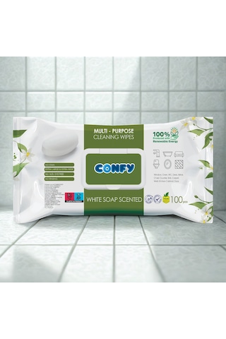 Confy Yüzey Temizlik Havlusu Beyaz Sabun Kokulu 100x3