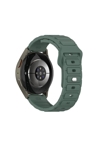 Gear S3 Zore Krd-132 22mm Silikon Kordon Strap Kayış - Koyu Yeşil