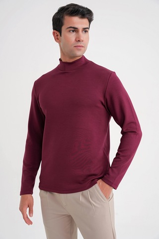 Efor Ts 894 T-shırt Slim Bordo Casual Bordo
