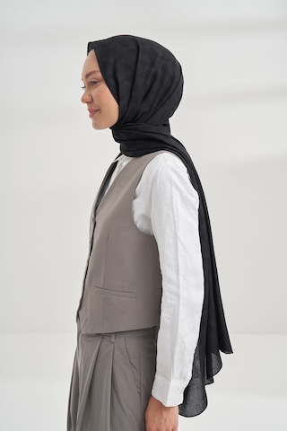 Armanda Cotton Monogram Geometrik Desen Şal 3120 Siyah