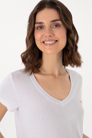 U.S. Polo Assn. Kadın Beyaz V Yaka Basic Tişört 50300829-VR013