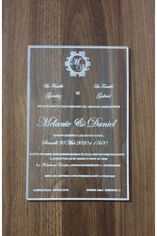 Hdrlazerdizayn Ayna Pleksi Veya Şeffaf Pleksi Dikdörtgen Şeklinde Davetiye