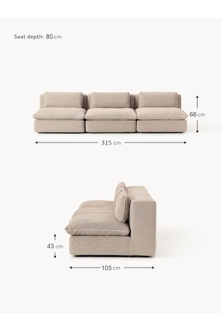 Most Mollirest 3 Modül Kanepe 05 Bej Keten Kumaş Silikon Dolgu Fe