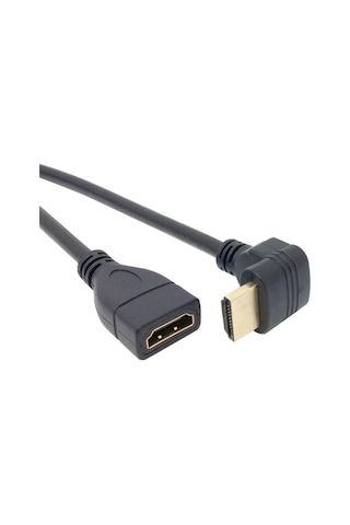 Alfais 4666 Hdmi Dişi Erkek Uzatma 90 Derece Dirsek Kablosu 0.5 Metre