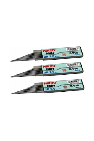 Kalem Ucu 2.0Mm 2B Mikro 2B Kalem Ucu 2Mm Siyah 3 Adet