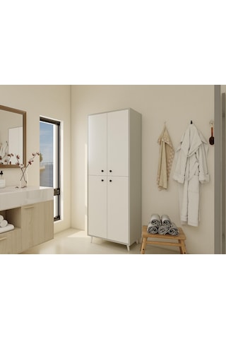 Vadi Çok Amaçlı Banyo/kiler Dolabı Külgri-beyaz Gri - Beyaz