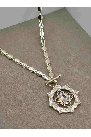 14k Mikron Altın Rodyum Kaplama Fortune Kolye Altın