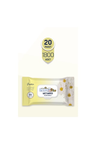 Pedo Papatya Kokulu Islak Mendil 90'lı 20 Paket