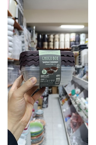 Saklama Kabı 3'lü Mükemmel Kullanım Sunar Kahverengikapak-şeffafkabı