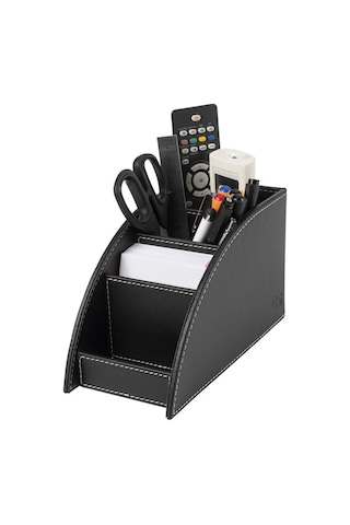 Kalemlik Ve Kumandalık Suni Deri Masaüstü Organizer 4 Gözlü 21,5x10x12,5 Cm
