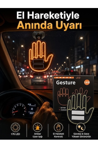 Mey Najmaddin Pilli Led Işık Araç Camı İçin Uzaktan Kumandalı El Simgesi Najmaddin Renkli 55926034