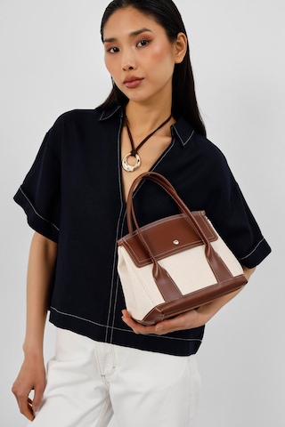 Shule Bags Suede Garnili Kanvas El Ve Çapraz Taba