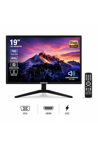 Mn6 Irn-q19ws 19 İnç Full Hd Led Monitör 1920x1080 60hz Hdmı Vga 3 Rca Ses Çıkışı Düşük Mavi Işık Bilgisayar Monitörü