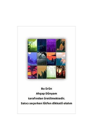 12 Parça Renkli Ağaç Manzara Resimleri Çerçeve Görünümlü Mdf Tablo Duvar Süsü Hediyelik Eşya Ağaç Çok Renkli - 670755442 Çok Renkli