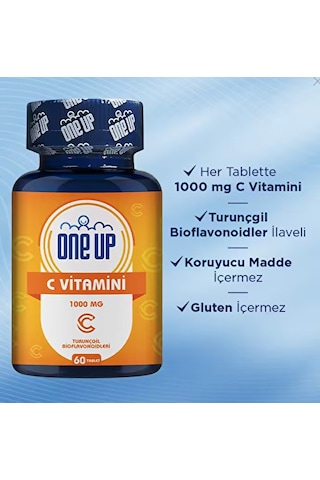 One Up C Vitamini 1000 Mg 60 Tablet 2 Adet
