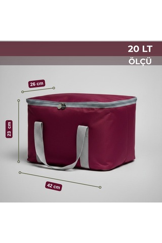 20 Lt Eco Termal Çanta -piknik Çantası,soğutucu Buzluk Çanta-305 Bordo