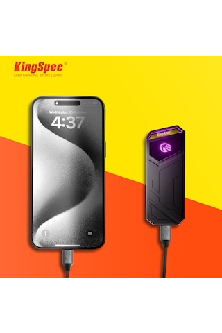 Kingspec Z5 Taşınabilir Ssd 2tb , 2090mb/s Metal Rgb Kasa Usb-c