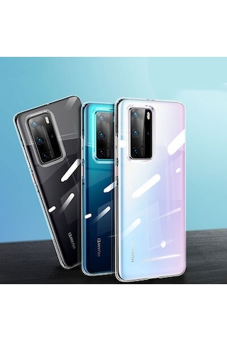 Huawei P40 Pro İle Uyumlu Kılıf Şeffaf Esnek Silikon Telefon Kılıfı Kapak