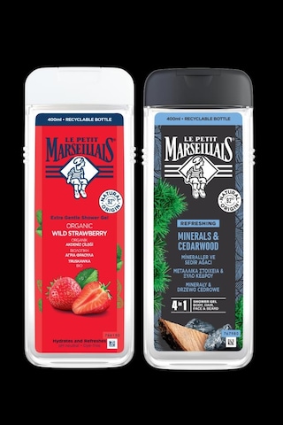 Le Petit Marseillais Men Mineraller & Sedir Ağacı + Akdeniz Çileği Duş Jeli 2 x 400 ML