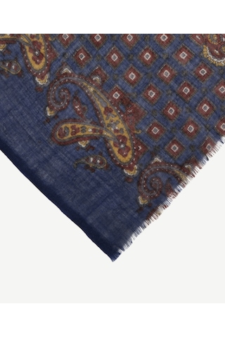Yargıcı Desenli Maskülen Şal 26kesl1012x 004 Lacivert