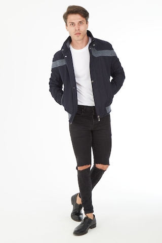 Sposo 1090 Su Itici Kumaş Regular Kalıp Lacivert Erkek Mont Lacivert