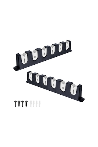 Sones 6 Delikli Eva Olta Kamışı Depolama Ekran Rafı Kulüp Tutucu, Renk: Duvara Monte Gri Diğer