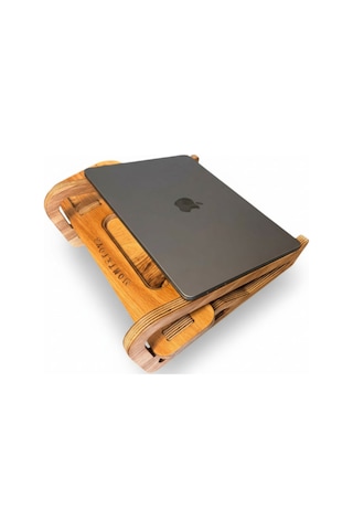 Ahşap Dekoratif Laptop Standı Ergonomik Düzenleyici Organizer