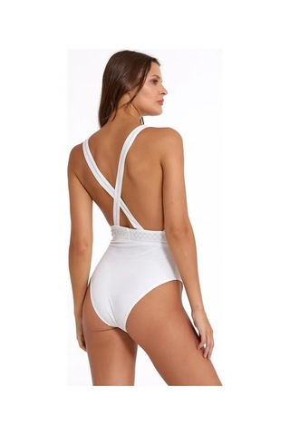 Angbutik Argento 0363-3058 Kadın Göğüs Detay Mayo Beyaz