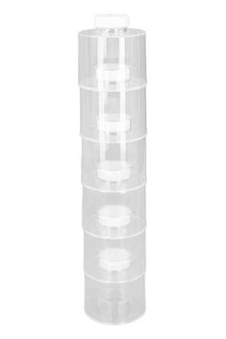 6 Adet İstiflenebilir Baharat Potu, Şeffaf Baharat Kulesi Baharat Şişesi Baharat Saklama Konteyneri ŞEffaf