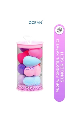 Ocean Silindir Pakette Makyaj Süngeri 10'lu Karışık Renk Asu-311