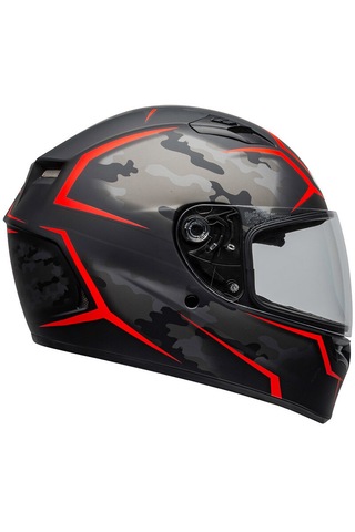 Bell Qualıfıer Tealth Camo Matte Black-red Motorcu Kaskı Gri - Kırmızı - Mat Siyah